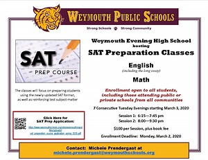 SAT Preparation Classes Available