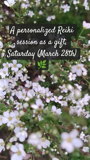 A personalized, distance Reiki session as a gift, Saturday (March 28th) 🌿