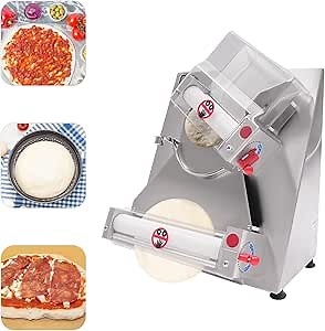 Commercial Dough Roller Sheeter, 4-12inch 370W 110V Electric Pizza Dough Roller Sheeter Machine for Home Automatic Electric Pizza Dough Press Machine Heavy Duty Pasta Maker Equipment for 4-12" Pizza