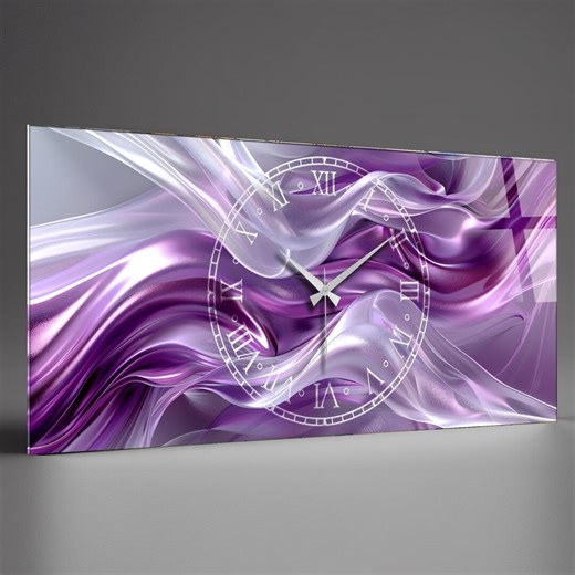 Oversized Tempered Glass Wall Clock, Modern Art, Personalized Extra Large Wall Clock 20"x43" 50x110 Cm - Etsy