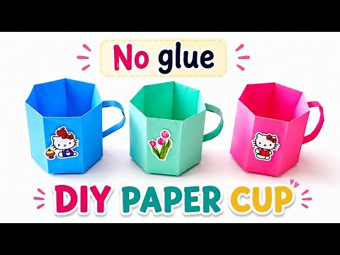 Diy paper cup|No glue paper craft|One sheet paper craft|Diy paper craft without glue|The easy art
