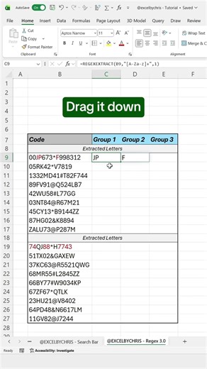 How to extract data in Excel using Regex Extract