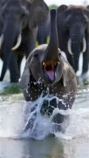 elephants river bath 🐘💦 #elephants #river #wildlife