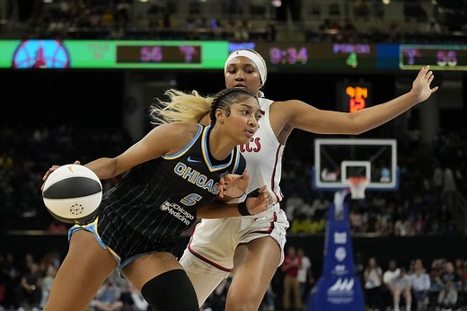 WNBA fans react as Angel Reese slaps Kiki Iriafen in the face after missing layup: "She in Jacy Sheldon conversations now"