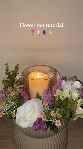Flower pot tutorial 🌷🕯️🪻✨ #diy #homedecor #fyp