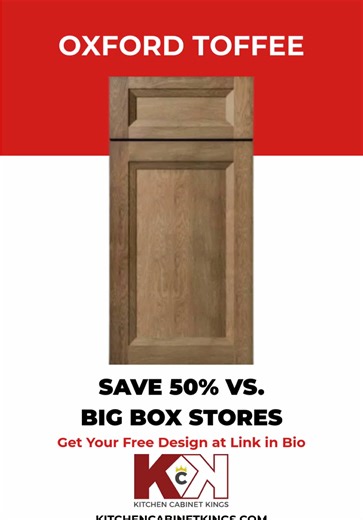 Save time and money on your kitchen remodel with Oxford Toffee cabinets. Perfect for DIYers and contractors, these ready-to-assemble cabinets come in a flat pack for easy setup and lasting quality. Order Your Ready-to Assemble Cabinets! #kitchencabinets #cabinets