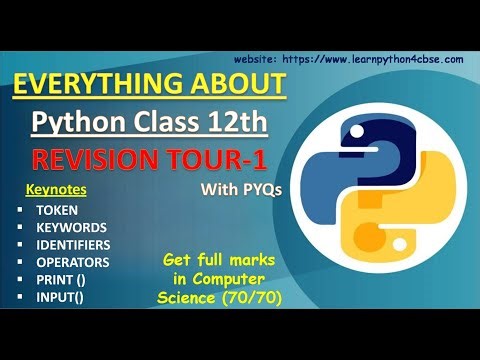 Class 12 Python | Revision Tour 1 | Class 12 Computer Science 2024-25