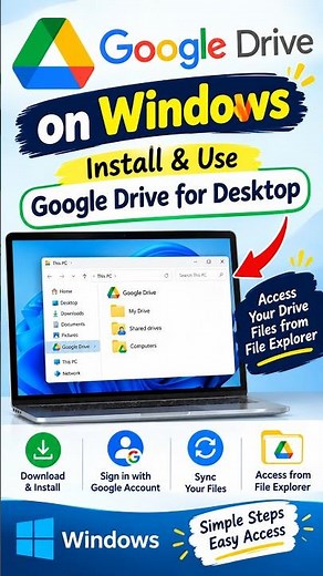 Google Drive on Windows PC 💻 | Install & Use Google Drive for Desktop #Shorts