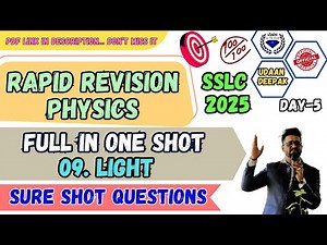 10th SSLC 2025 SCIENCE PHYSICS LIGHT RAPID REVISION SURE SHOT QUESTIONS/CONCEPTS BY UDAAN DEEPAK