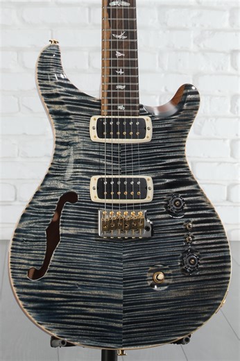 PRS 40th Anniversary Custom 24-08 Semi-Hollow Electric Guitar - Faded Whale Blue with Natural Back