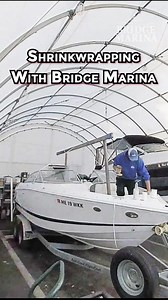 Shrink wrapping a boat in 9 seconds #boating #winterization #shrinkwrap #timelapse #boatservice #lakehopatcong #bridgemarina | Bridge Marina, Inc.