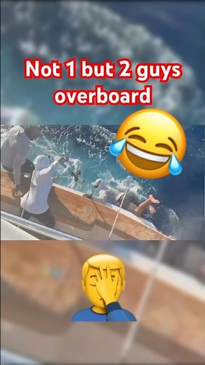 2 guys go overboard marlin fishing - #fishing #fail #boat