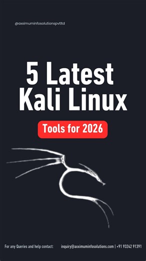 🔥 5 Latest Kali Linux Tools for 2026 Learn what ethical hackers and SOC analysts are using in real life. Simple explanation | Real commands | Career focused 🎓 Learn Cybersecurity with Axximum Infosolutions 📩 DM us for course details 👇 Comment what you want to learn next & tag your friend! #kalilinux #ethicalhacking #cybersecurity #penetrationtesting #hackingtools #socanalyst #infosec #bugbounty #cybersecuritytraining #learnhacking #axximuinfosolutions #kali2026 #techskills #itcareer #cyberse