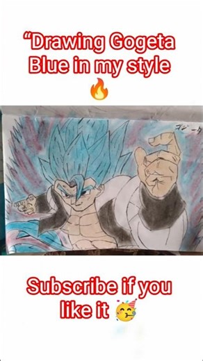 “Drawing Gogeta Blue in my style 🔥 #art #viral #goku #trending #shorts #drawing #dragonball #vegito