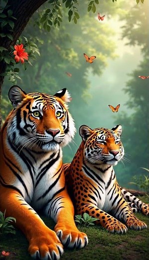 Tiger & Leopard Explore the Colorful Jungle | Fun Animal Adventures for Kids | 4K HD Animation