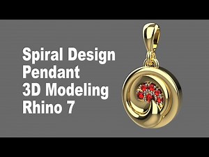 Spiral Pattern Pendant- Jewelry CAD Design Tutorial 3D Modeling with Rhino 7 # 184