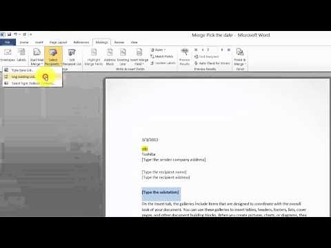 Mail Merge - How to create MS Excel Table data's and include in MS word for mail merge?