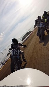 🏍️🏁 Ride along with Dallas Daniels during the sprint to the finish at the Springfield Mile. #SpringfieldMile #MotorcycleRacing | American Flat Track
