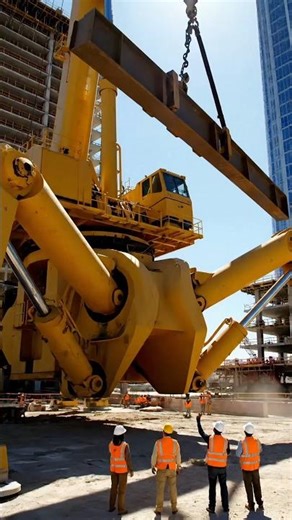 This Giant Lifting Machine Places a Steel Beam With Precision