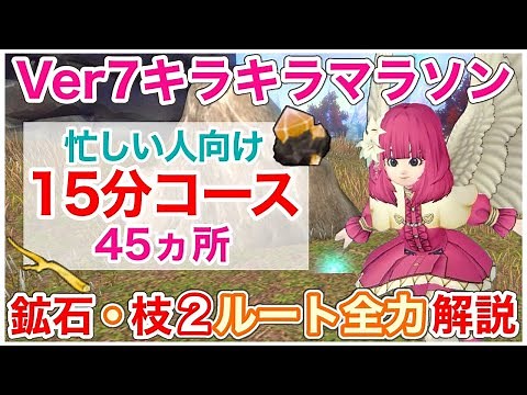 【ドラクエ10】Ver7新素材キラキラマラソン金策！効率よく45ヵ所15分！ゼーラズマ鉱石&ガーデスの枝を拾お！
