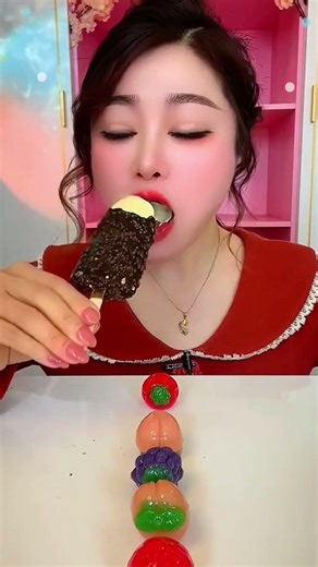 Eat ice cream flavor chocolate Crispy delicious short video