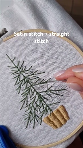 Christmas Tree Stitching 🌲 | Christmas Tree Embroidery #embroidery #tutorial #diy #christmas #craft