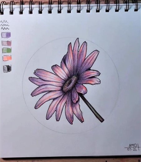 Flower Tutorial 🌸 Part 6#traditionalart #art #Tutorial #drawingtutorial #drawing #artist