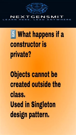 Java Professional NextGenSMIT on Instagram: "Private constructor in java ✨ #java #programmers #softwareengineer #programming ##codinglife"