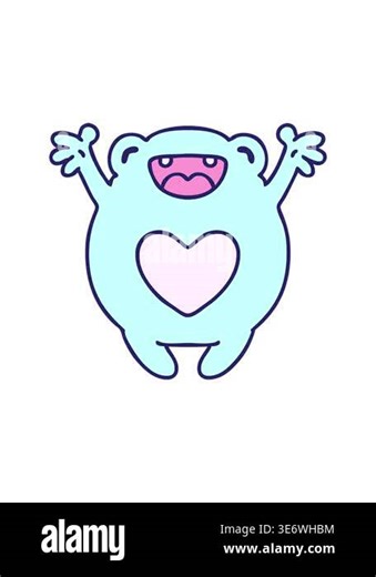 spinning motion animation of cartoon of a happy frog in love Stock Video Footage - Alamy