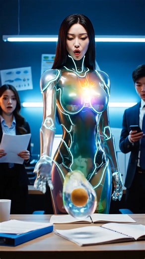 Humanoid robot 2025 glass fruit ASMR challenge #aiart #IRC #short