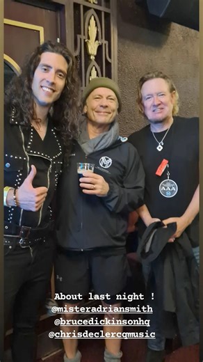 28K views · 1.1K reactions | Adrian Smith was last night at the O2 Forum Kentish Town, London. Pic from Leana Dolci. #BruceDickinson #TheMandrakeProjectTour #AdrianSmith #ChrisDeclercq | Eddie The Head Fan Club | Facebook