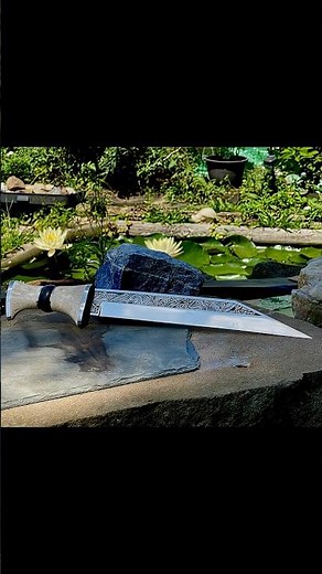 Seax "Fantasy Viking Inspired" #metaletching #bladesmithing #blacksmithing #forging