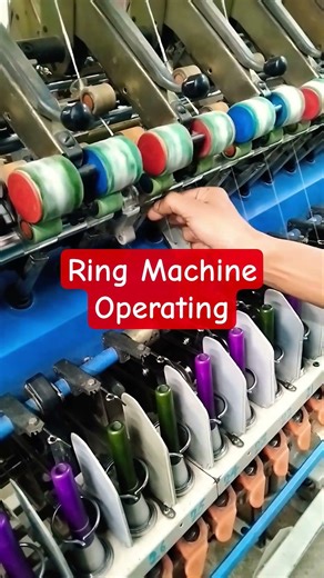 Spinning Ring Machine Operating #RingMachine #Spinning #Textile