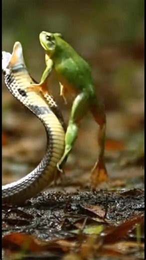 The snake and frog epic battle