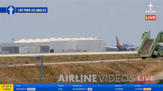 Proof you never know what might roll into view during our LAX live streams! 🚒 LAFD’s Stair 80 made a surprise appearance during Wednesday’s Airline Videos Live broadcast—just out for a casual lap around the airport perimeter! #airlinevideoslive #airlinevideos #laxairport #aviation #aviationdaily | AIRLINE VIDEOS