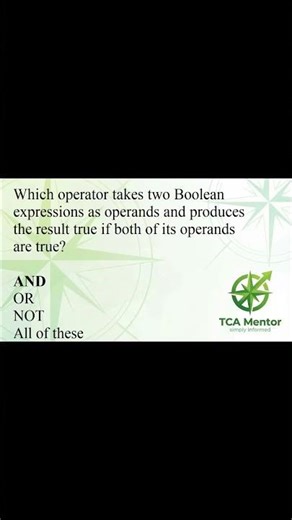 Which operator takes two Boolean expressions as operands and produces the result true if both of its