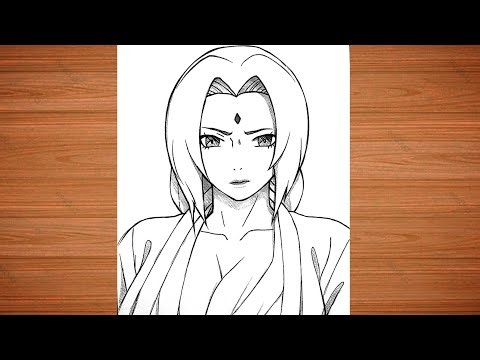 How to draw Tsunade Senju from Naruto Shippuden | Tsunade Senju drawing | Easy anime drawing |