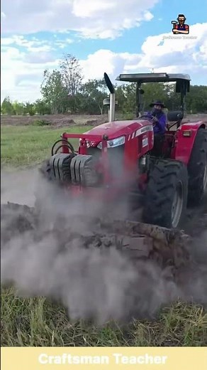 Clearing a Grass Field Using a Tractor Blade #shorts #farming