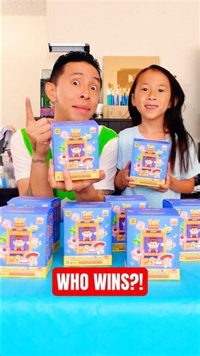 Dad vs Gwen TOY STORY Blind Box Challenge! WHO WINS?! 🍕🎬 ‪@toptoy_onlinestore‬