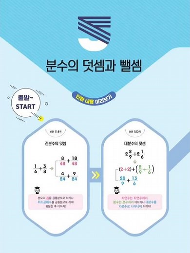초5-1 | 수학리더 기본응용 | 22개정 | 5단원 분수의 덧셈과 뺄셈