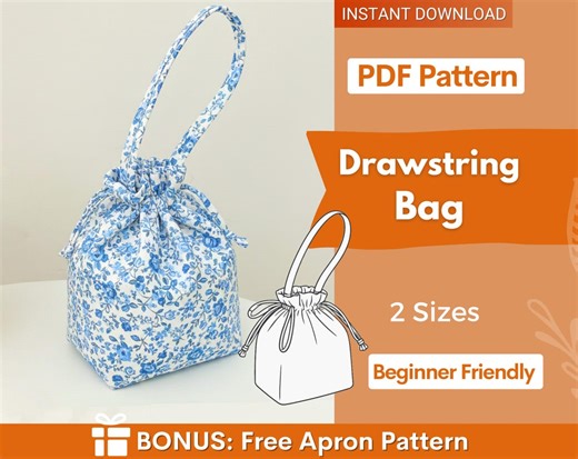 Drawstring Bag Sewing Pattern | Bucket Bag Pattern | Makeup Bag Pattern | Beginner Bag Pattern | Pouch Bag Pattern | Make up Bag Pattern - Etsy UK