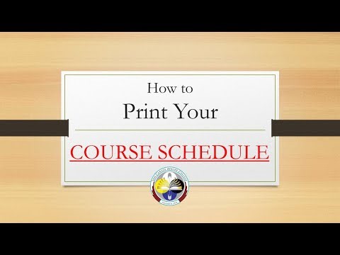 How to Print Your Course Schedule
