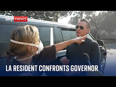 California wildfires: Angry resident challenges California governor over disaster response