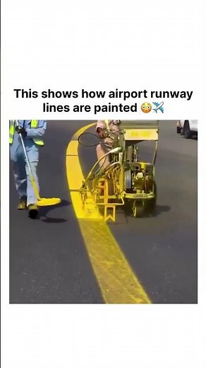 This shows how airport runway lines are painted 😳✈️