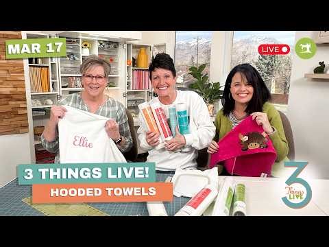 3 Things Live: How to Make a Hooded Towel + Tips for Embroidering on Towels
