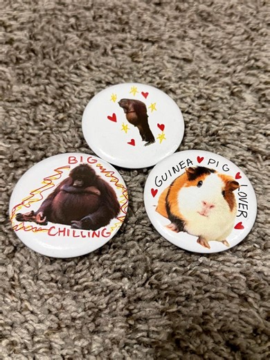 Cute Pinback Buttons and Stickers of Orangutans/monkeys and Guinea Pigs - Etsy