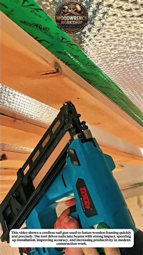 Fast Wood Framing Installation with Cordless Nail Gun | Professional Carpentry Tool