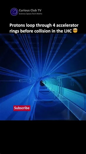 Protons loop through 4 accelerator rings before collision in the LHC - 157m → 628m → 6.9km → 27km 🤯⚡
