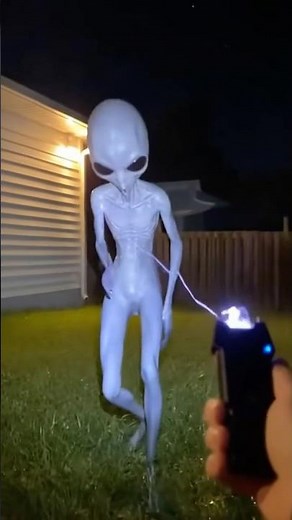 Do NOT Try This: Man Tases Real Grey Alien in Backyard #alien #aliens #backyard #taser #UFO