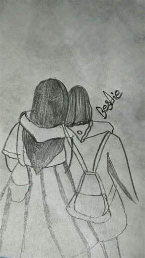 Cute bestie drawing #girldrawing #pencildra #cutegirl#sketch#draw #art #artwork#bestfriend #drawing